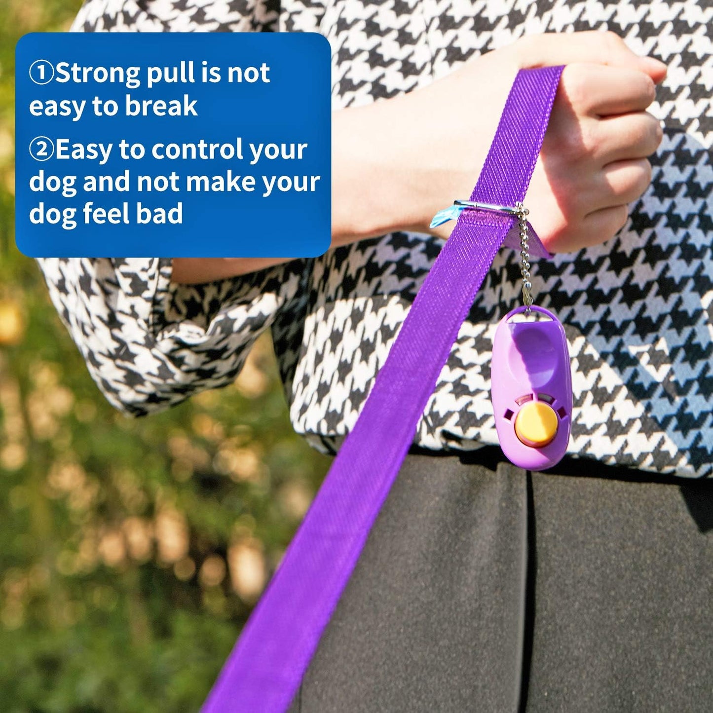 15 Ft, 20 Ft, 30 Ft, 50 Ft, 100 Ft Long Training Leash for Dog Cat Training, Play, Camping, or Backyard Lead with Free Training Clickers for Small, Medium and Large Dogs or Cats